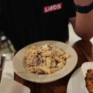 This pasta was delicious!!!! Mushroom, sausage... it was so good.