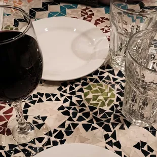 Many tables were unique. Ours had a delightful mosaic