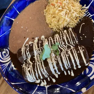 Mole chicken enchiladas