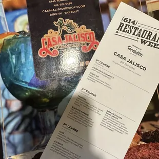 a menu for a restaurant