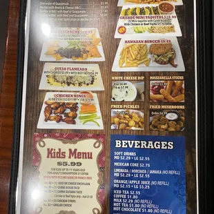 Page 1 menu