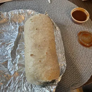 Impossible burrito, no dairy.