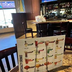 Table in bar self seating section