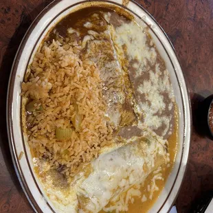 Cheese and chicken enchiladas