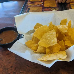 Complimentary chips and salsa.