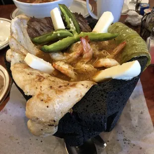 My usual fave Molcajete for one. But will easily feed two.