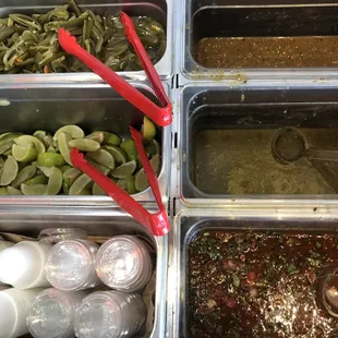 Salsa bar, love the one in the back