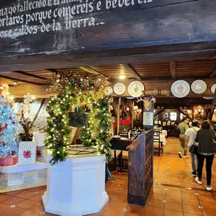 the entrance to the restaurant