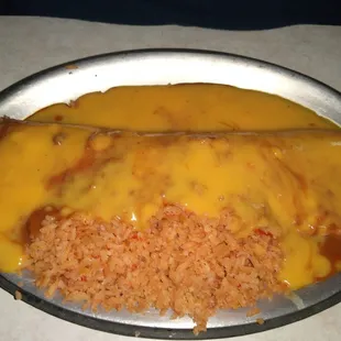 Burrito and rice plate!