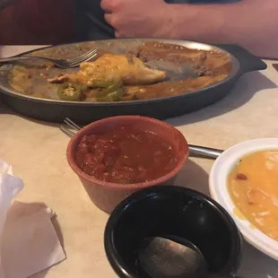 Free chips, salsa, and queso