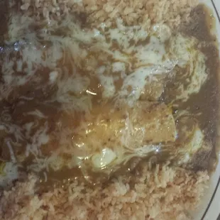 Monterey Dinner, 2 cheese with double rice and no beans.