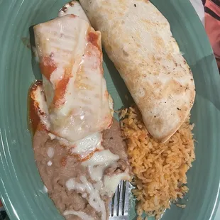 Chicken Chimichanga &amp; chicken quesadilla