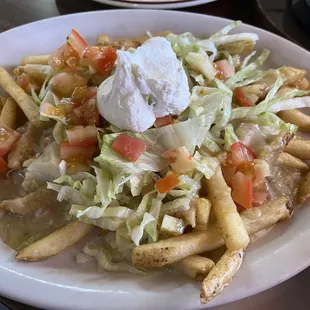 Green chili fries...BLAND