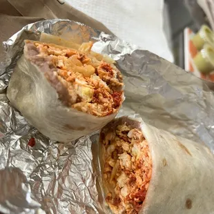 Chorizo and egg burrito