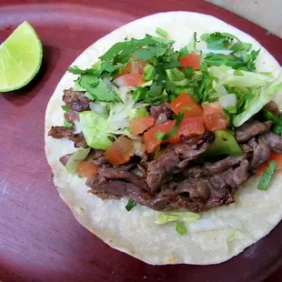 Beef fajita taco