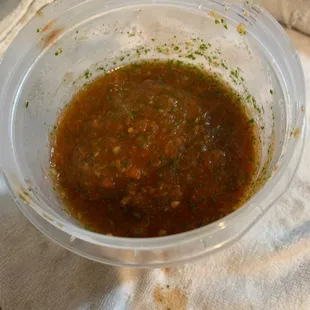 Roast tomato and  habanero chili with salt. Cilantro too