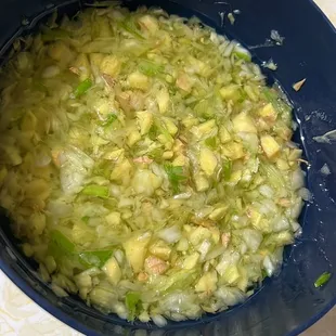Made my own ginger scallion an oil and salt sauce for the chicken