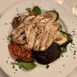 a white plate of food