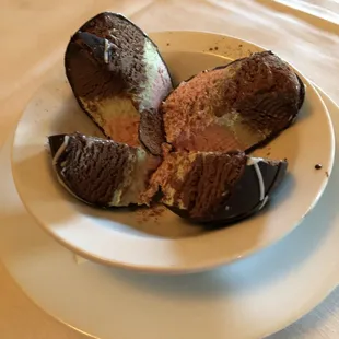 Neapolitan Ice Cream in a chocolate shell