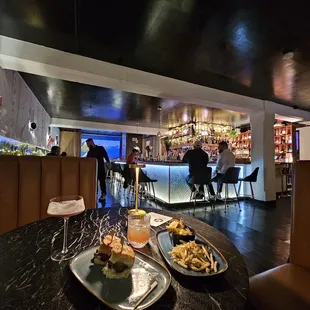 interior, sushi and sashimi