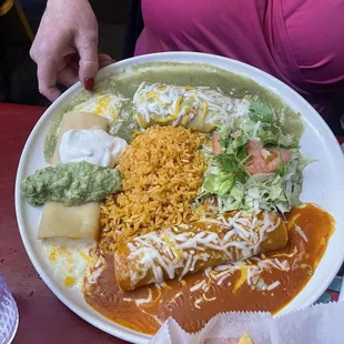 Tres Colores enchiladas. Presentation was very nice! Good job chef!