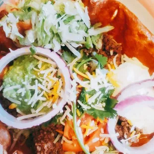 a plate of mexican food