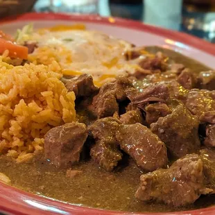 a plate of mexican food