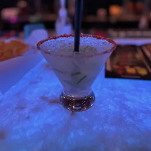 Jalapeño Margarita with changing bar lights good music= End of the Work Week Reward