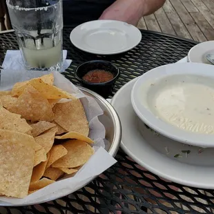 Chips, salsa and queso are good