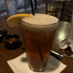 Peach bourbon tea cocktail