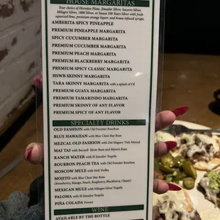 Drink menu 2024