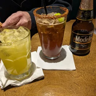 Pineapple margarita and michelada