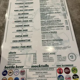Drink Menu