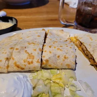 Chicken quesadilla.