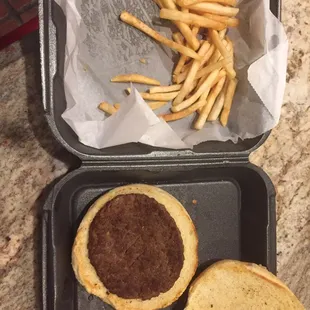 Hamburger and fries, don&apos;t waste your money