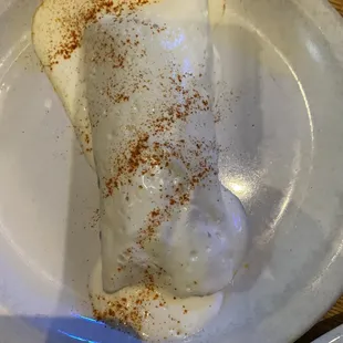 Sourcream chicken burrito came with my combination meal.