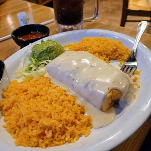 Fajita chicken chimichanga. It isn&apos;t on the menu, but you can request it.