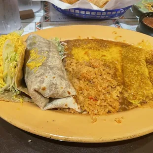 #30. Burrito, Enchilada and Taco Combo