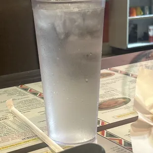 I decided to drink water because of soda was too flat for the third time she delivered it to me