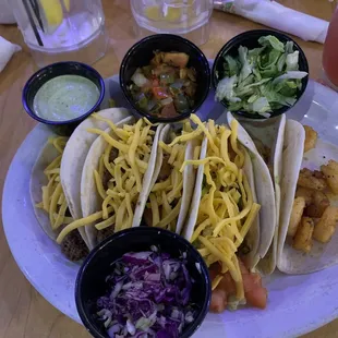Baja Shrimp Tacos, grilled chicken taco