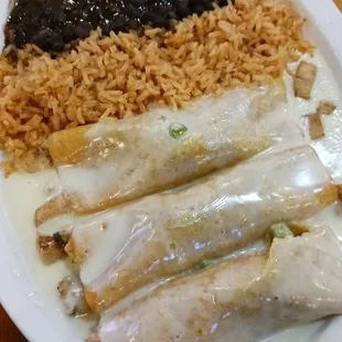 Maria&apos;s enchiladas with black beans and rice
