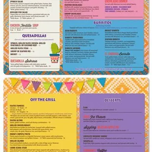 Dinner menu