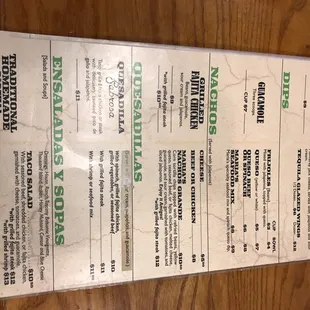 menu