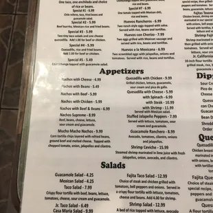 a menu for lunch only