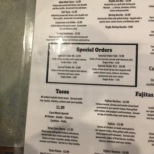 menu