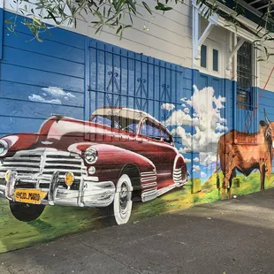 Beautiful mural on the side of the building