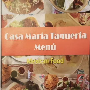 Front of menu
