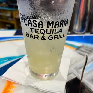 a drink in a glass