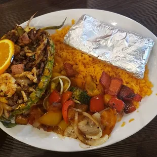 a plate of mexican food