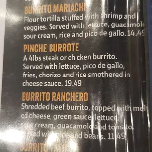 menu